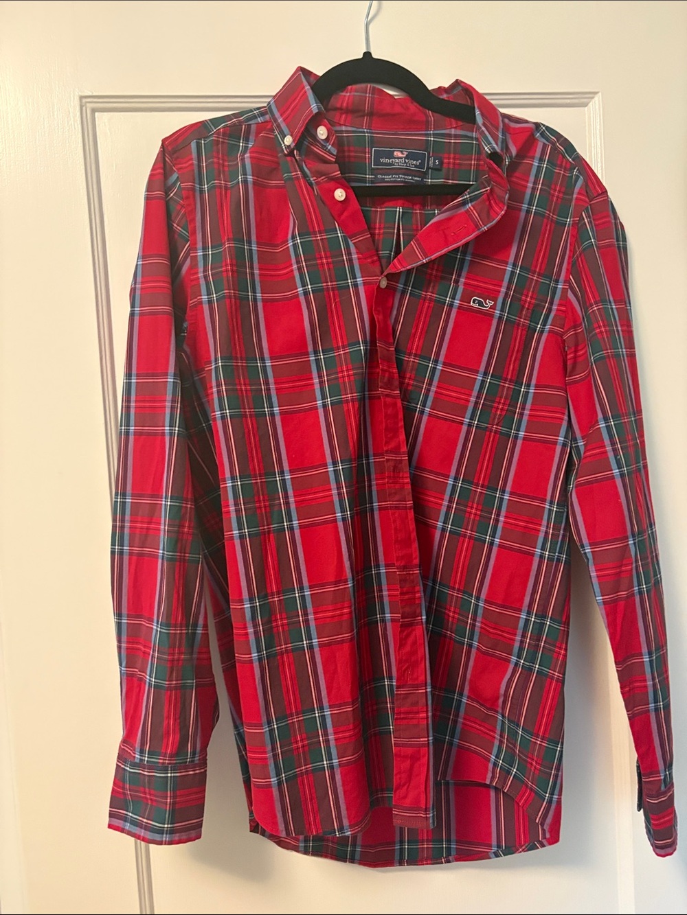 Vineyard Vines Red and Green Plaid Button-Down Shirt - Men's